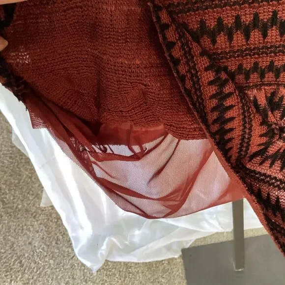 Free People Cozy Day Flounce Knit Mini Dress Women’s Small - Picture 6 of 9